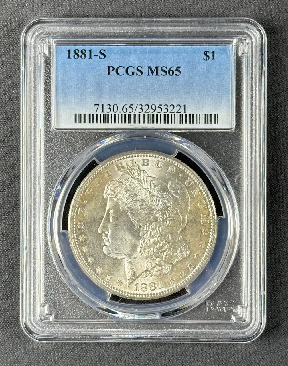 1881-S Morgan Silver Dollar $1 – PCGS MS65