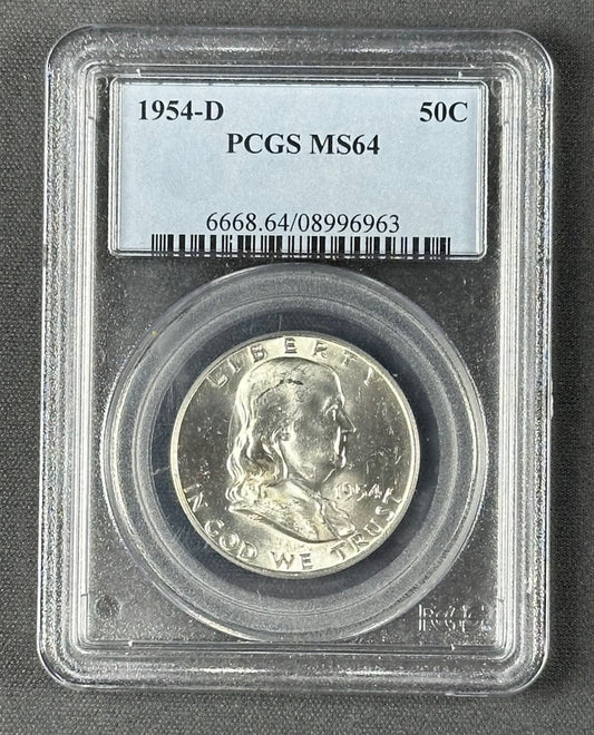 1954-D Franklin Half Dollar 50¢ – PCGS MS64 – U.S. Silver Coin