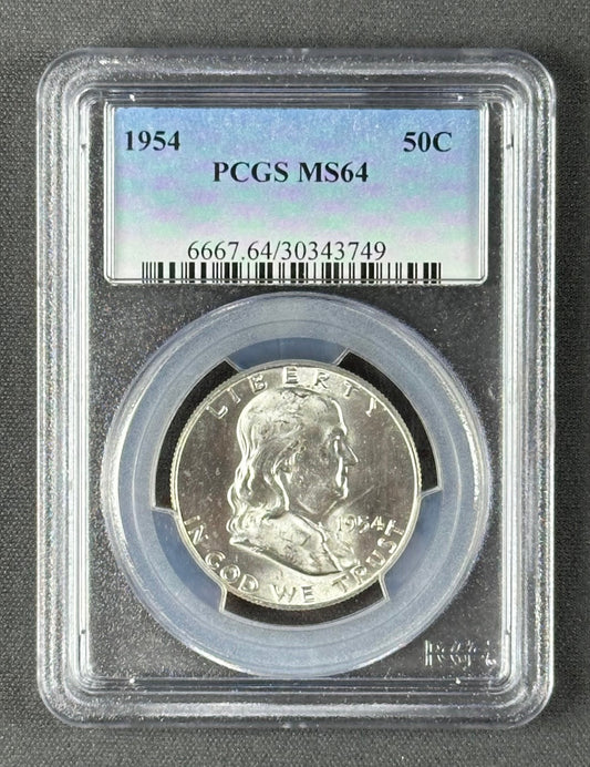 1954 Franklin Half Dollar 50¢ – PCGS MS64 – U.S. Silver Coin