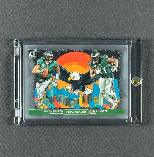 2024 Panini Clearly Donruss Downtown – Jalen Hurts & A.J. Brown – Philadelphia Eagles