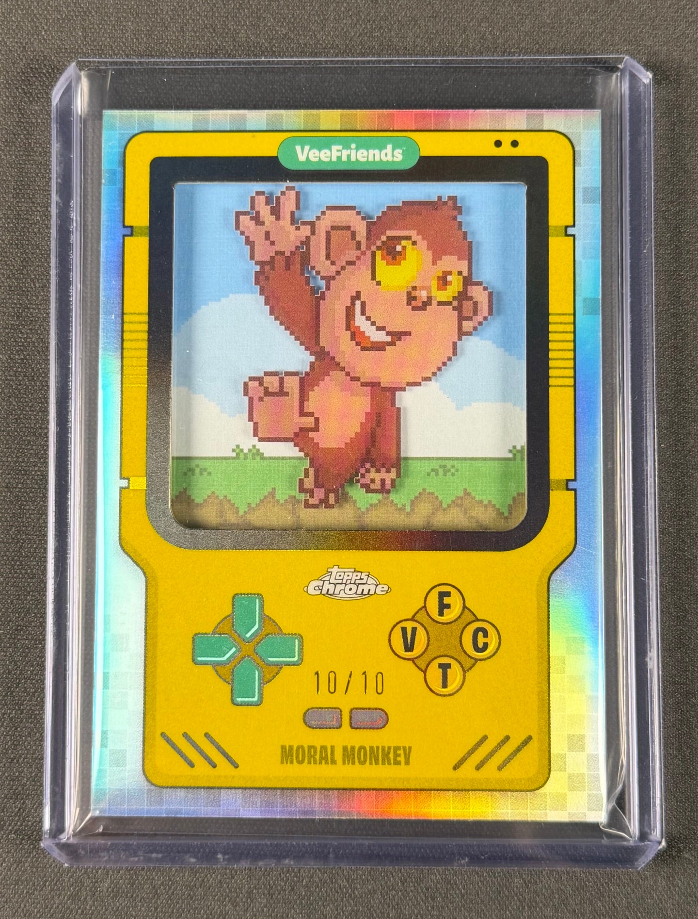 VeeFriends Game On – Moral Monkey GO-8 – Refractor 10/10 Last Print Topps Chrome