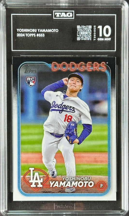 2024 Topps #553 Yoshinobu Yamamoto — Los Angeles Dodgers (TAG Graded Gem Mint 10)