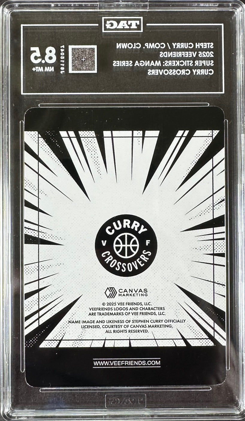 2025 VeeFriends – Steph Curry / Competitive Clown TAG 8.5 NM-MT+ – Super Stickers: Manga Series Curry Crossovers