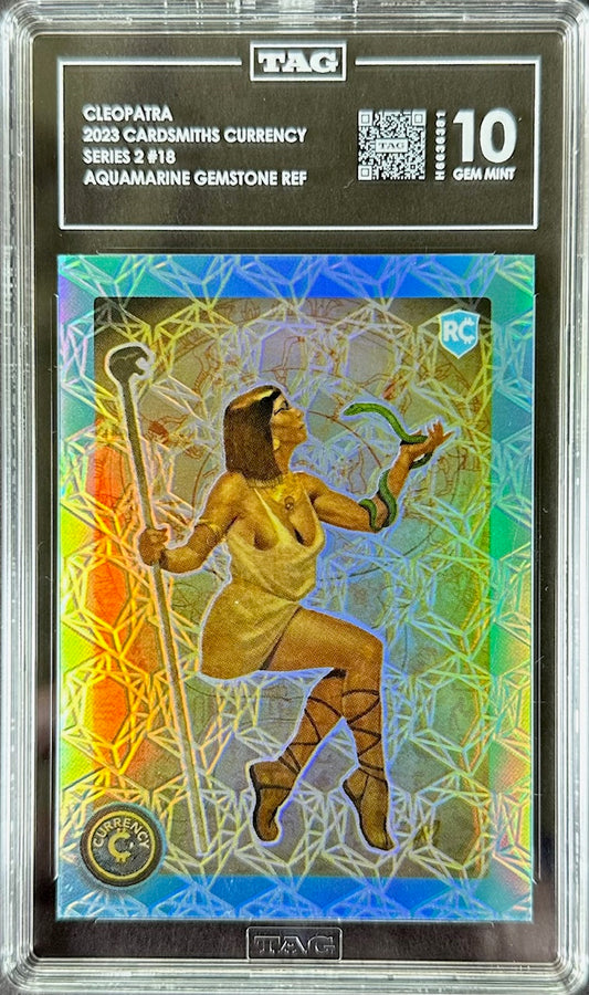 2023 Cardsmiths Currency Series 2 – Cleopatra Aquamarine Gemstone Refractor – TAG 10 Gem Mint – 08/15