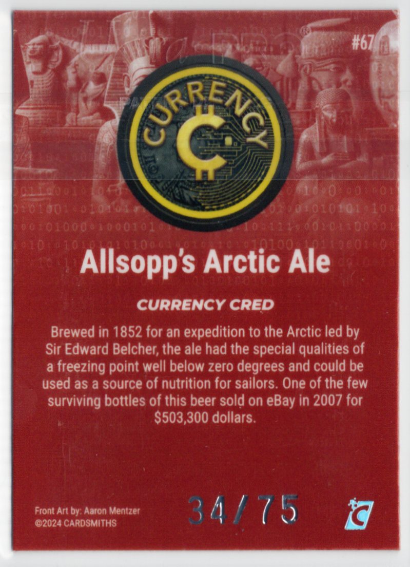 Cardsmiths Series 4 – Allsopp’s Arctic Ale #67 – Garnet 34/75