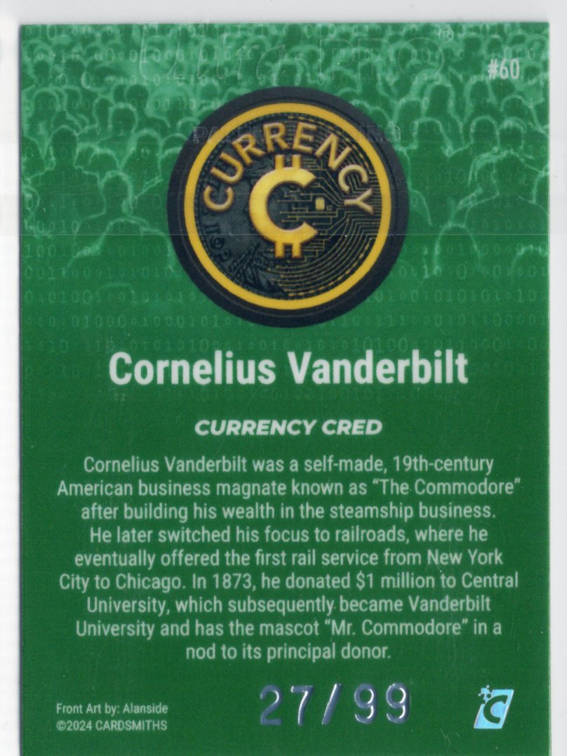 Cardsmiths Series 4 – Cornelius Vanderbilt #60 – Emerald 27/99