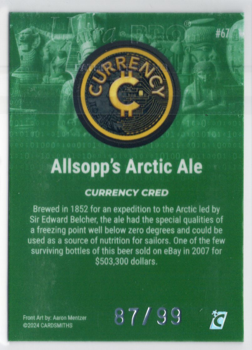 Cardsmiths Series 4 – Allsopp’s Arctic Ale #67 – Emerald 87/99