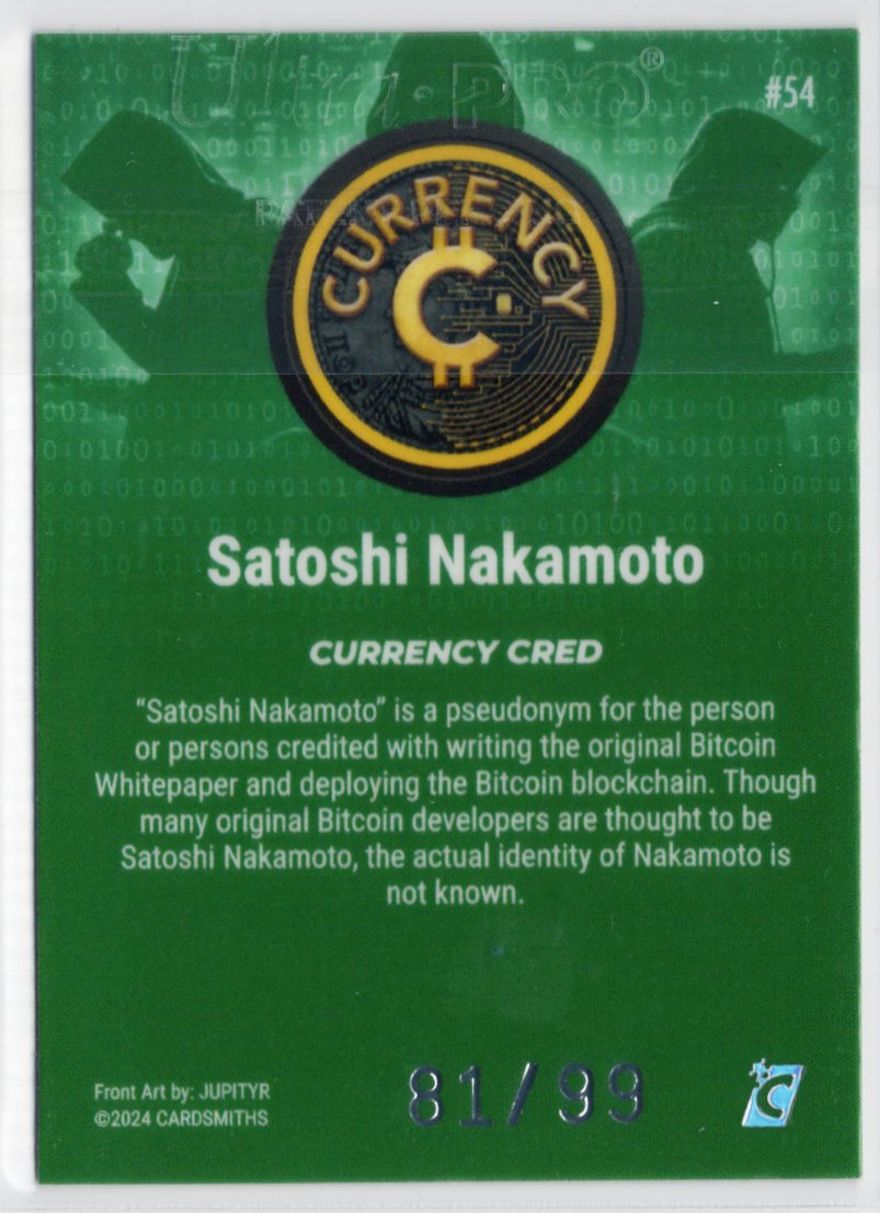 Cardsmiths Series 4 - Satoshi Nakamoto #54 - Emerald 81/99