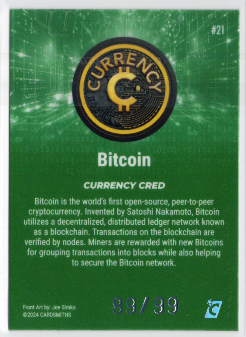 Cardsmiths Series 4 - Bitcoin #21 - GI BIT - Emerald 89/99