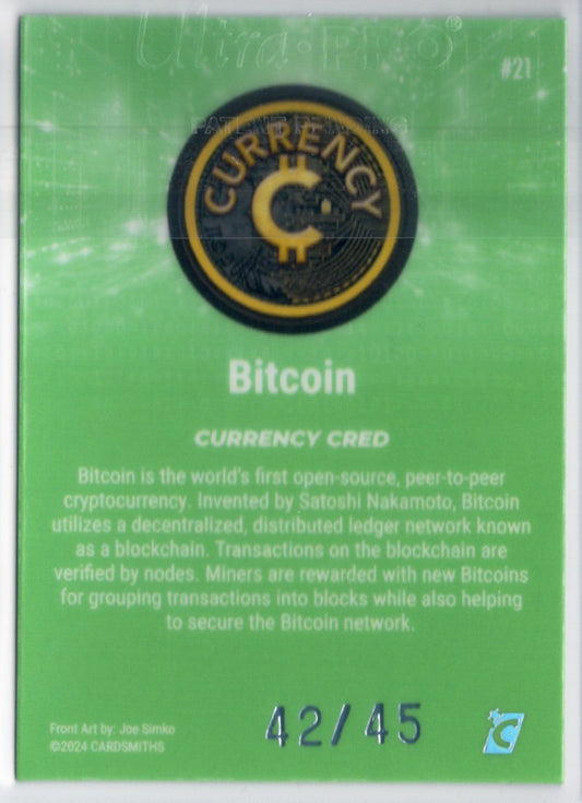 Cardsmiths Series 4 - Bitcoin #21 - GI BIT - Jade 42/45