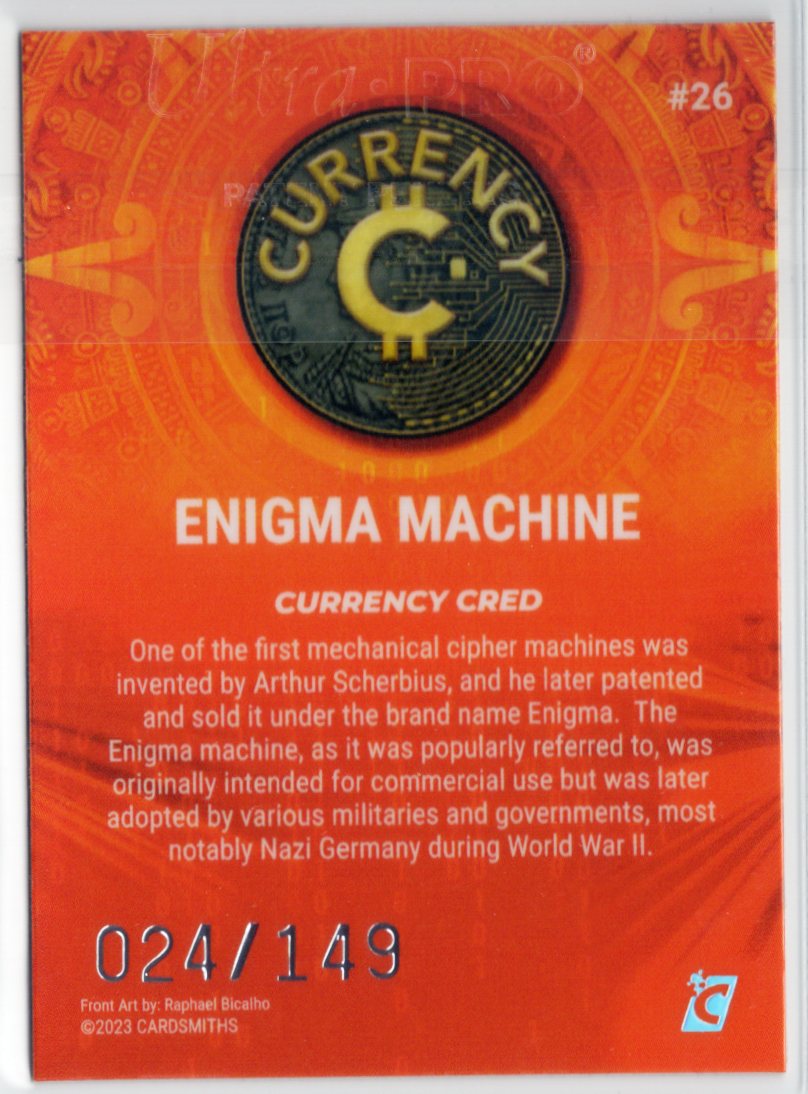 Cardsmiths Series 2 - Enigma Machine #26 - Beryl 24/149