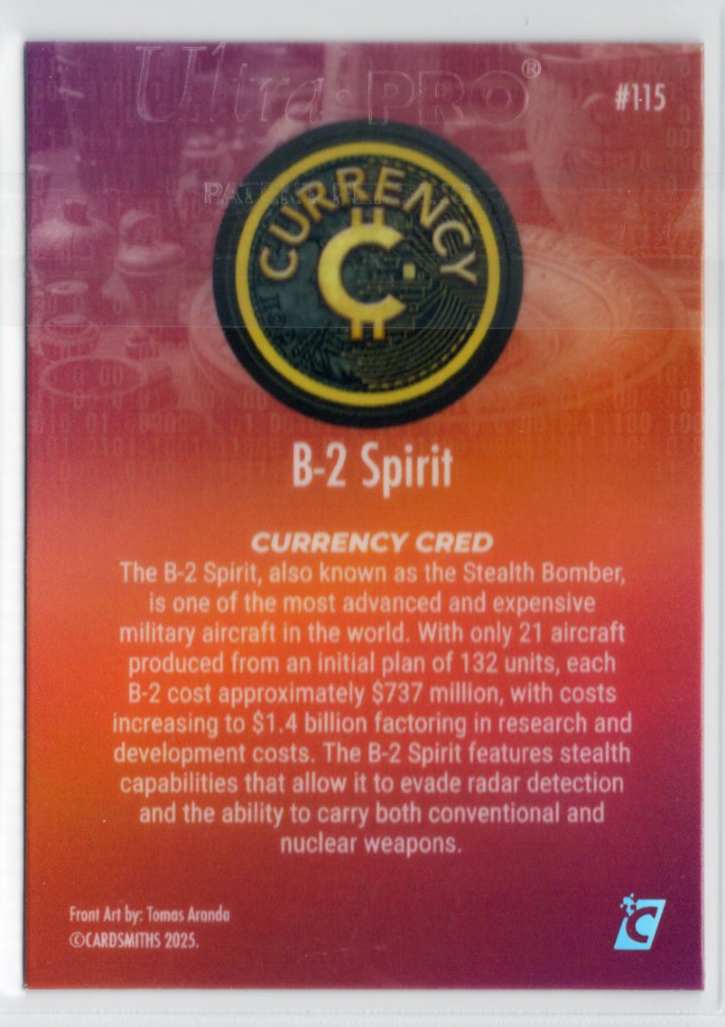 Cardsmiths Currency Series 5 - B-2 Spirit Twilight Topaz - Mystery Print Run