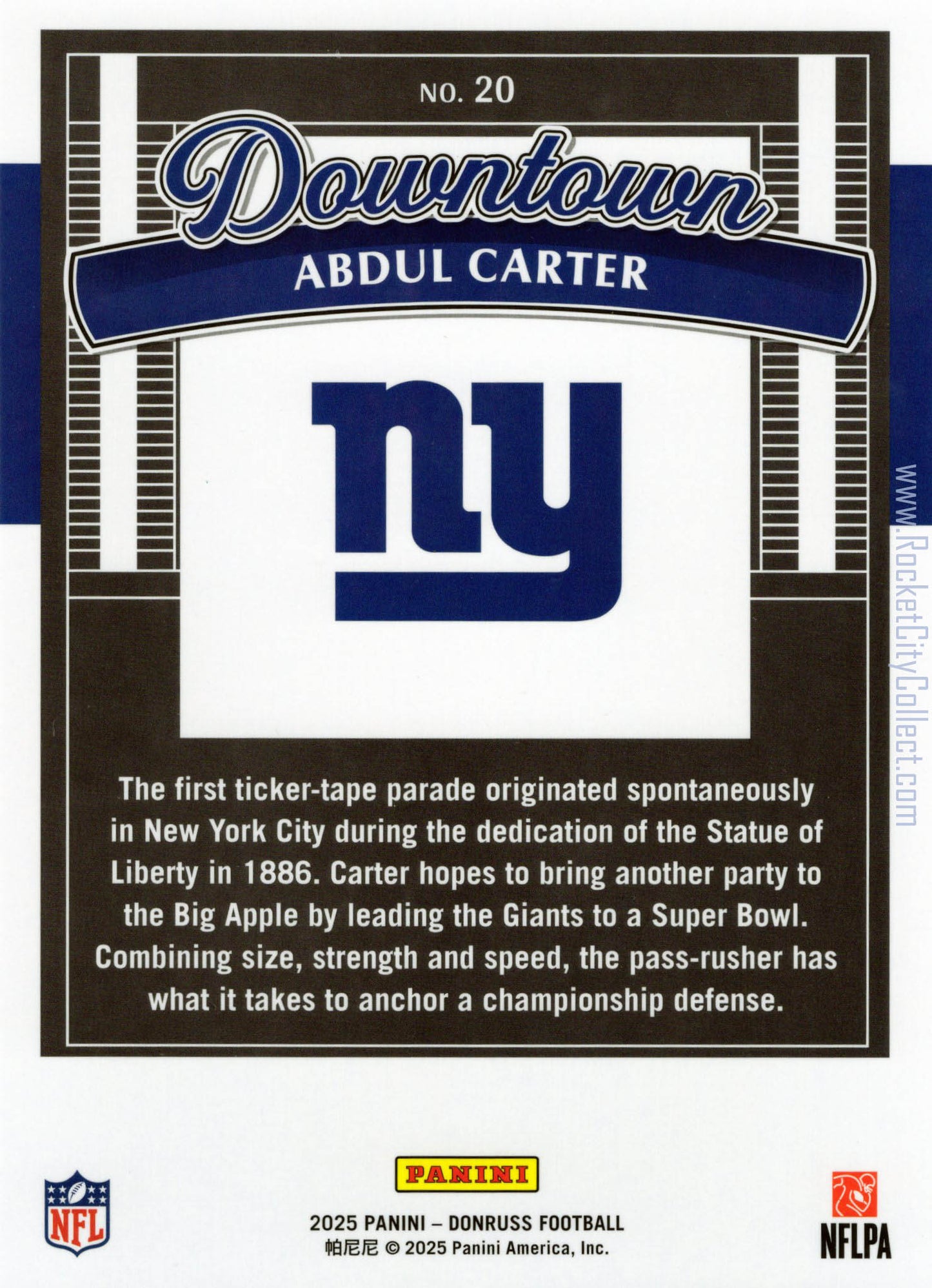 2025 Panini Donruss – Abdul Carter Downtown (Rookie Card) – Oversized Jumbo Edition