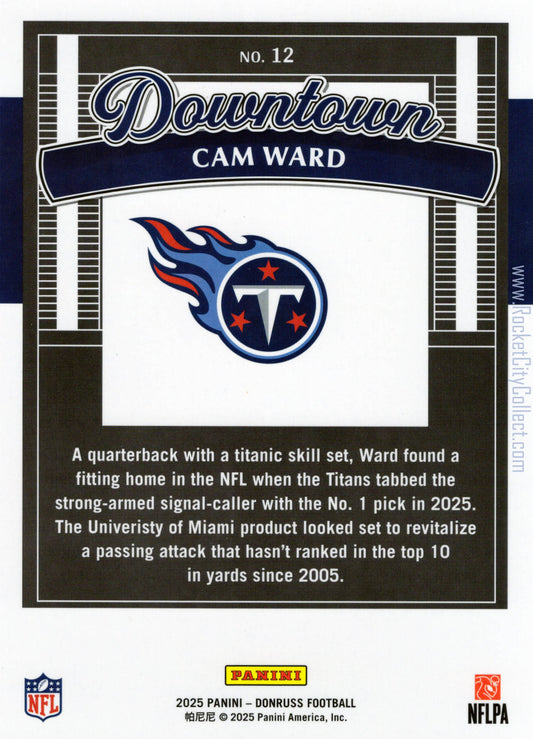2025 Panini Donruss – Cam Ward Downtown (Rookie Card) – Oversized Jumbo Edition