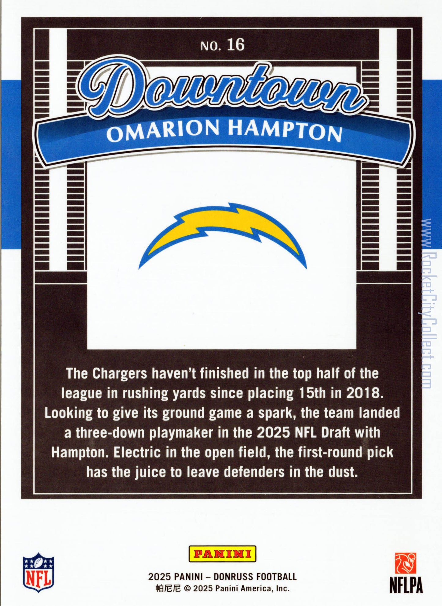 2025 Panini Donruss – Omarion Hampton Downtown (Rookie Card) – Oversized Jumbo Edition