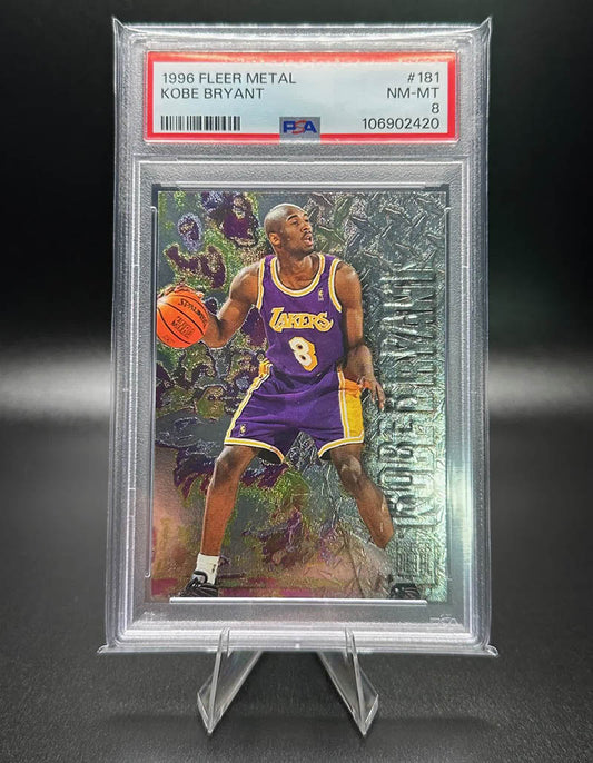 Kobe Bryant 1996 Metal #181 - Rookie Card - ERROR – PSA 8 – Basketball