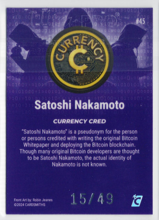 Cardsmiths Series 4 – Satoshi Nakamoto #45 – Amethyst 15/49