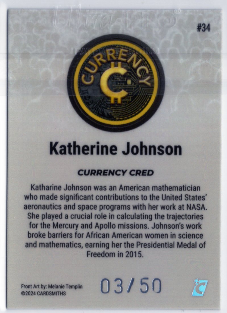 Cardsmiths Series 4 – Katherine Johnson #34 – Silver 03/50