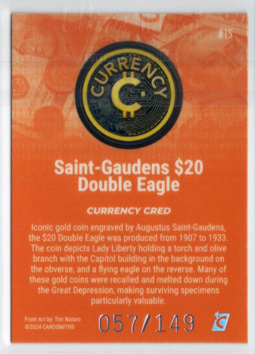 Cardsmiths Series 4 – Saint-Gaudens $20 Double Eagle #15 – Beryl 057/149