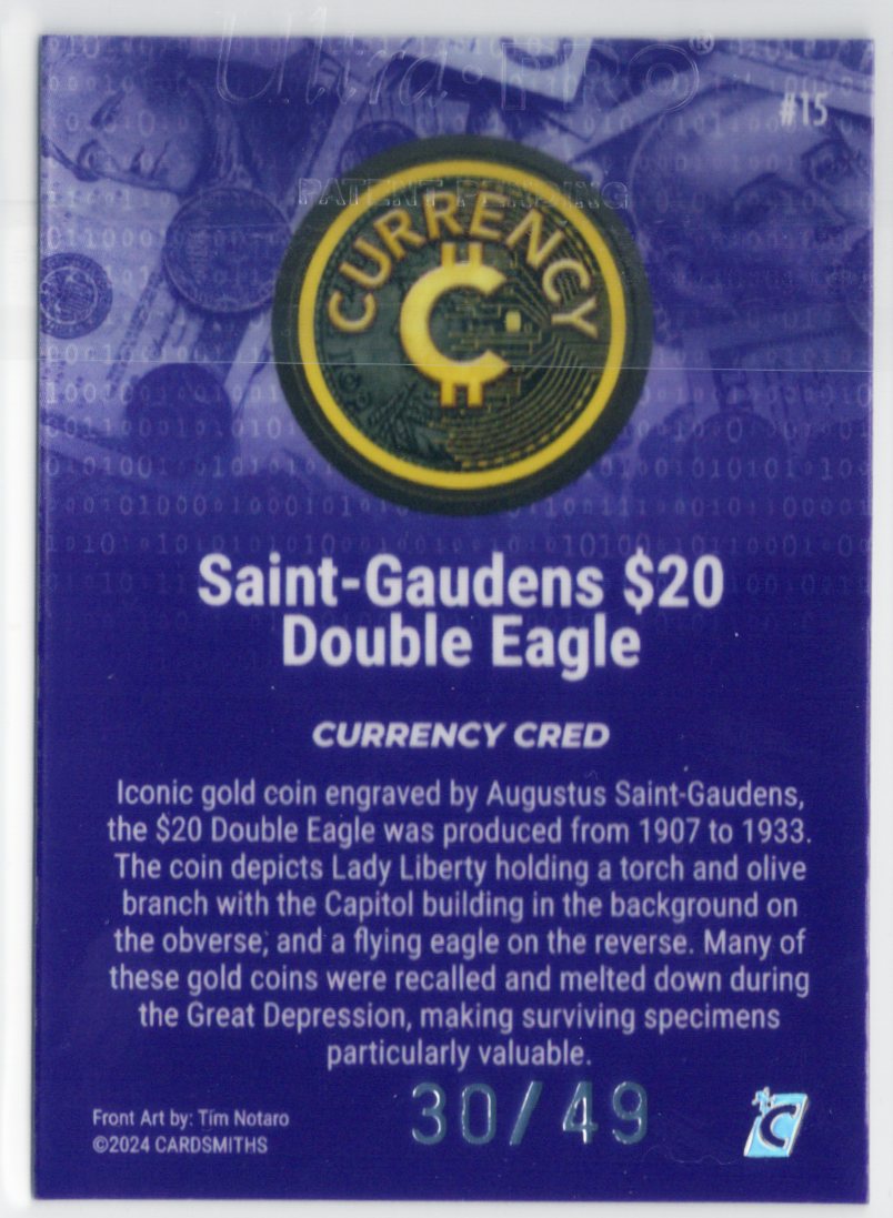 Cardsmiths Series 4 – Saint-Gaudens $20 Double Eagle #15 – Amethyst 30/49