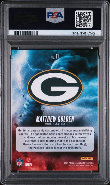2025 Panini Absolute Matthew Golden By Storm Orange /75 PSA 10 GEM MINT Packers RC