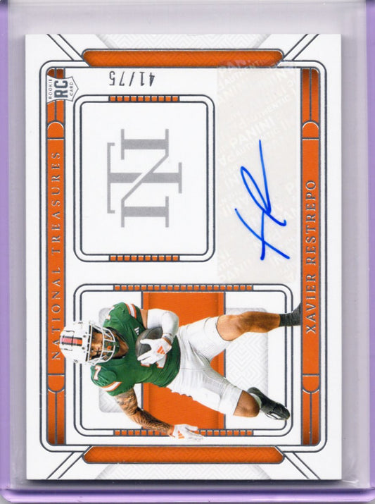 2025 Panini National Treasures Collegiate – Xavier Restrepo – Team Logo Signatures #TLS-XRO – Autograph 41/75