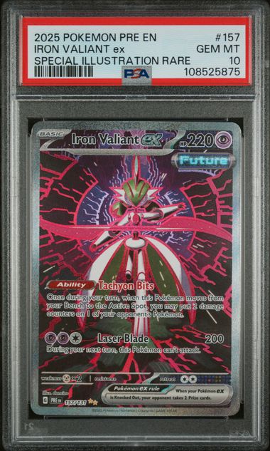 2025 Pokémon Prismatic Evolutions (PRE) - Iron Valiant EX #157 - PSA 10