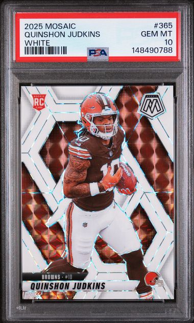 2025 Panini Mosaic Quinshon Judkins White Mosaic /25 RC PSA 10 GEM Browns