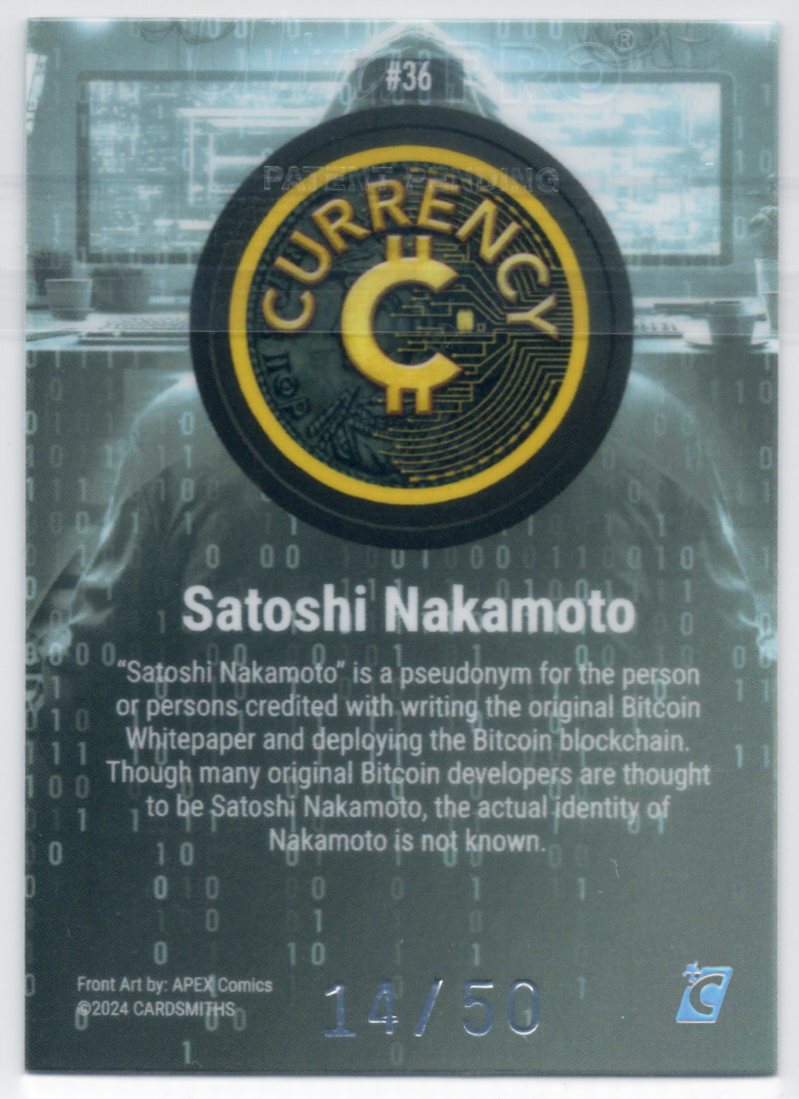 Cardsmiths Series 3 – Satoshi Nakamoto #36 – Silver 14/50