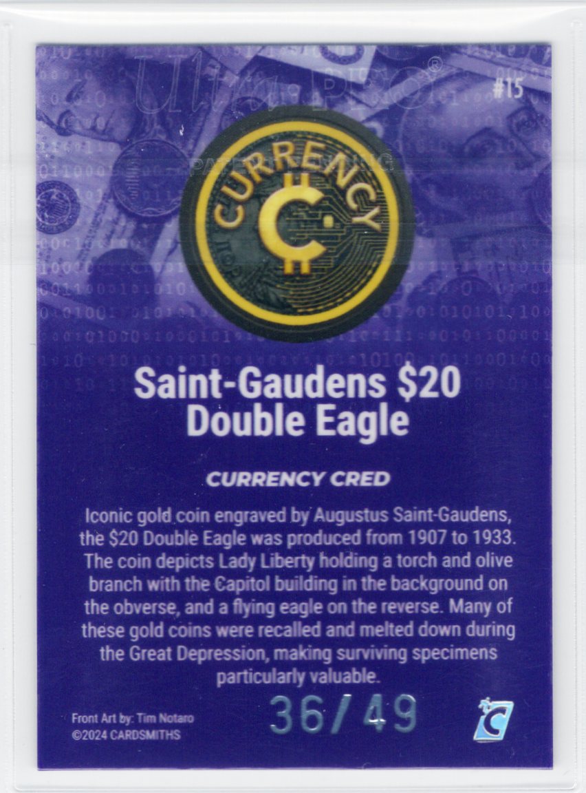 Cardsmiths Series 4 – Saint-Gaudens $20 Double Eagle #15 – Amethyst 36/49