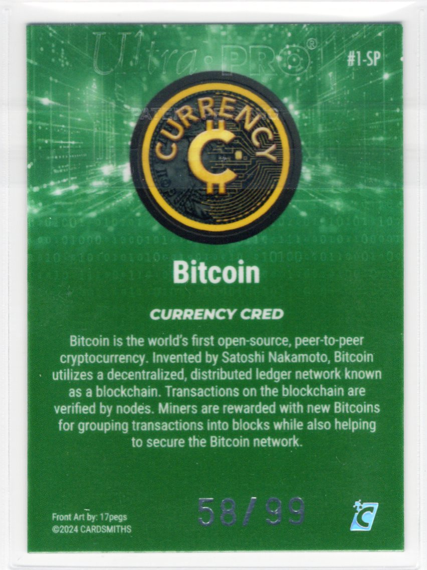 Cardsmiths Series 4 – Bitcoin #1-SP – Emerald 58/99