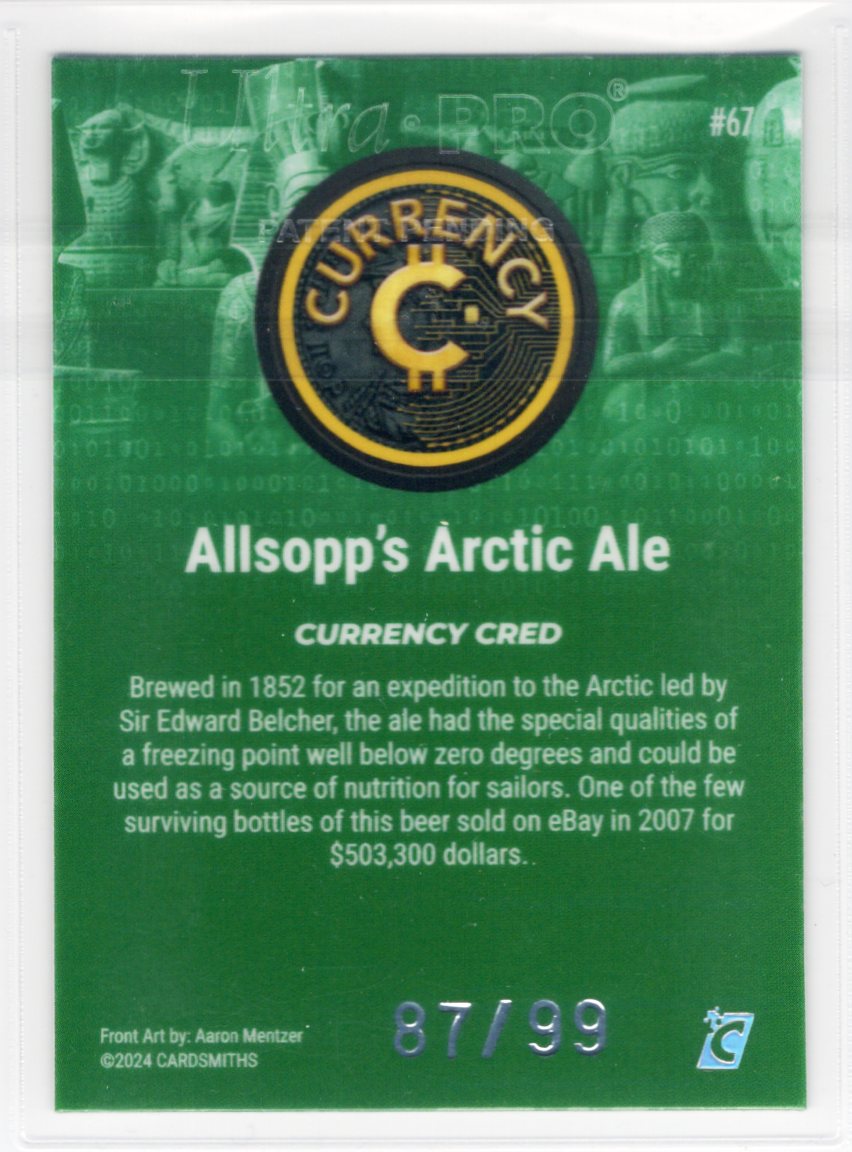 Cardsmiths Series 4 – Allsopp’s Arctic Ale #67 – Emerald 87/99