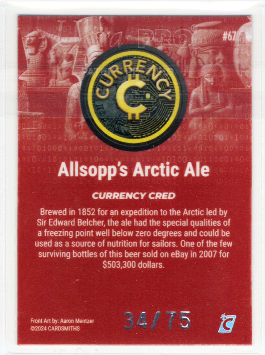 Cardsmiths Series 4 – Allsopp’s Arctic Ale #67 – Garnet 34/75