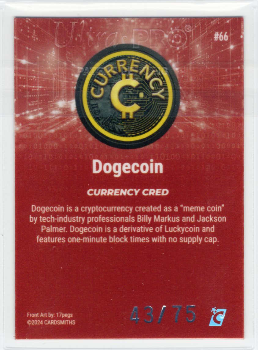 Cardsmiths Series 4 – Dogecoin #66 – Garnet 43/75