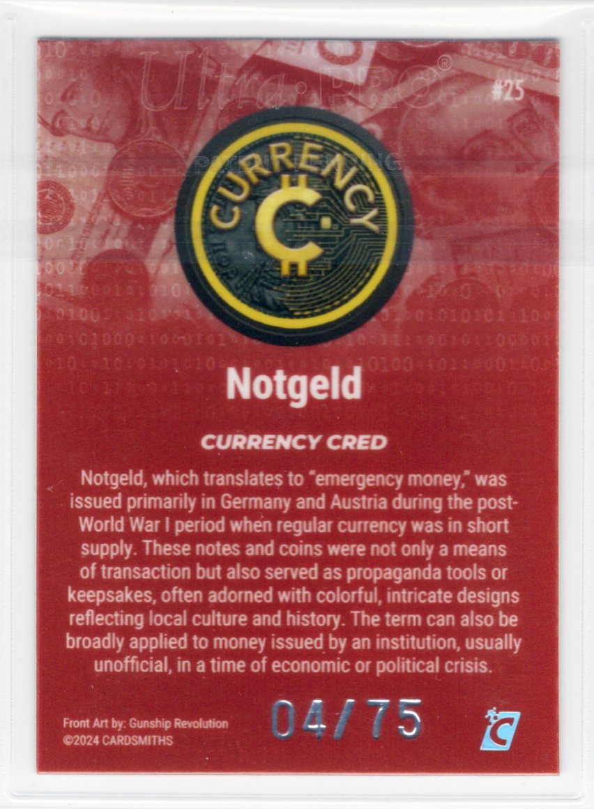 Cardsmiths Series 4 – Notgeld #25 – Garnet 04/75