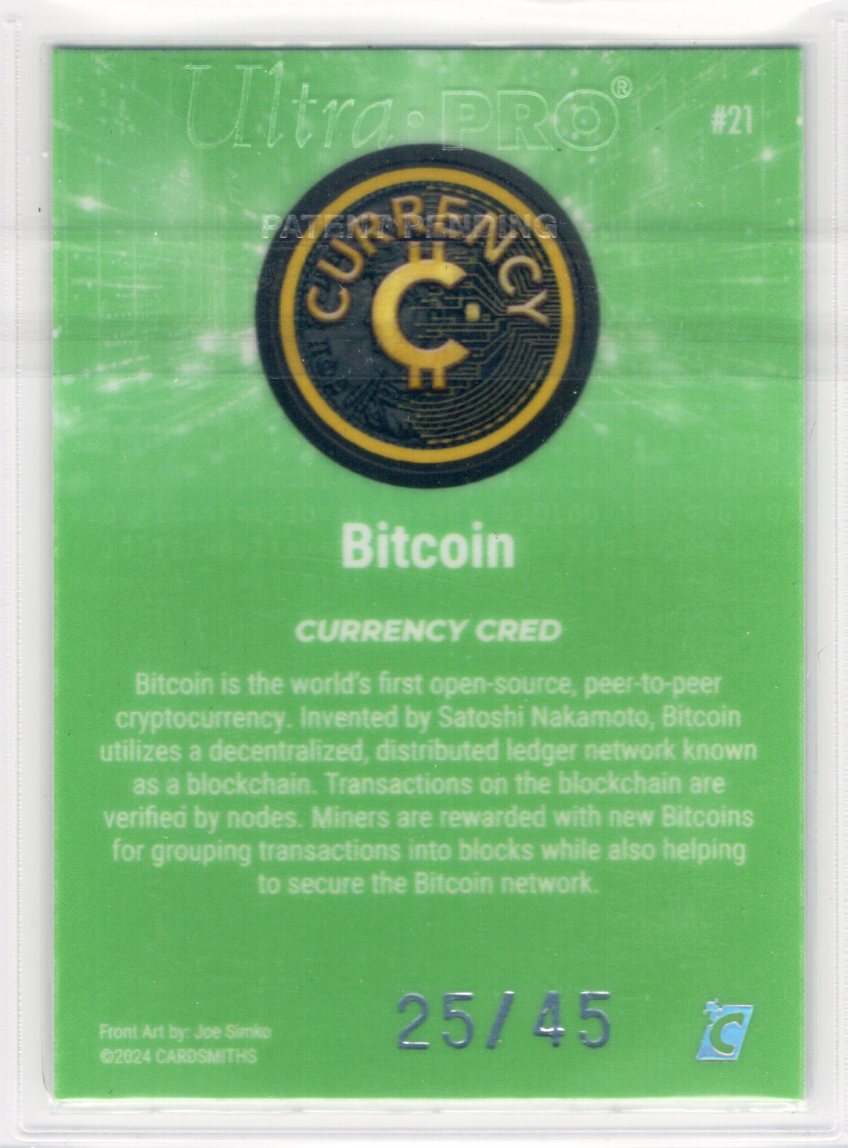 Cardsmiths Series 4 – Bitcoin #21 – Jade 25/45
