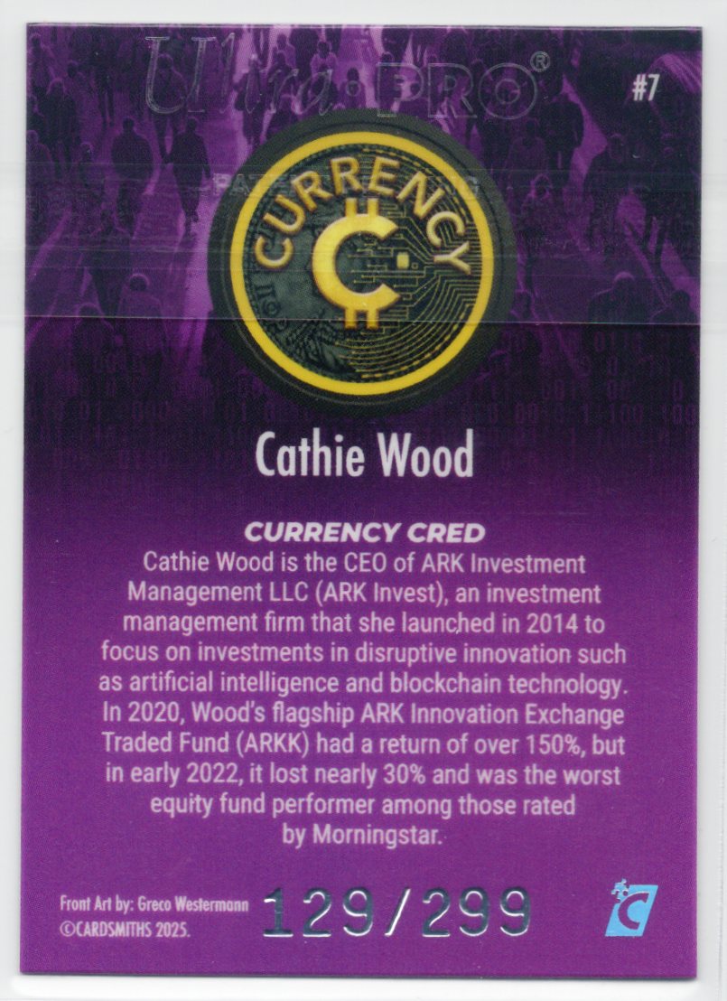 Cardsmiths Series 5 – Cathie Wood #7 – Tanzanite 129/299