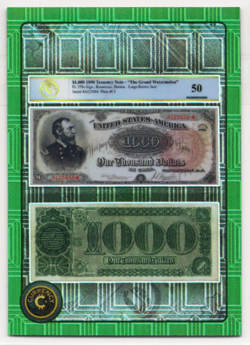 Cardsmiths Series 5 – 1890 $1000 Grand Watermelon Note – Emerald 38/99 (Color Match)