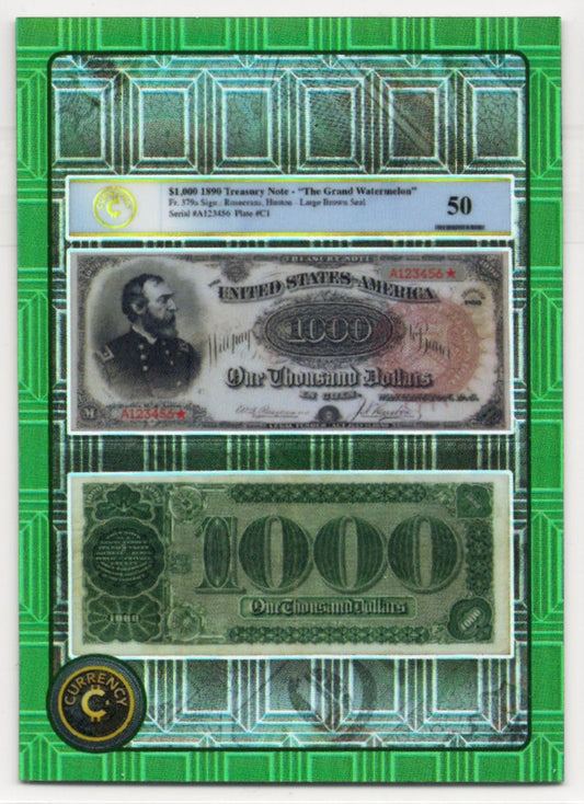 Cardsmiths Series 5 – 1890 $1000 Grand Watermelon Note – Emerald 38/99 (Color Match)
