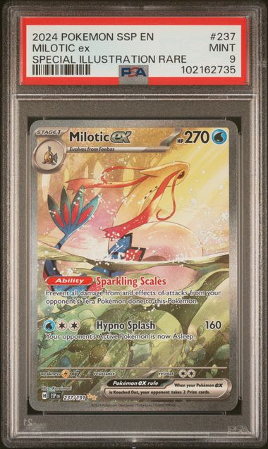 2024 Pokémon SSP English Surging Sparks #237 Milotic ex Special Illustration Rare - PSA 9