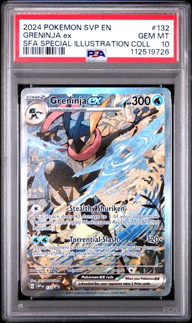 2024 Pokémon SVP English Black Star Promo #132 Greninja ex SFA Special Illustration Collection - PSA 10