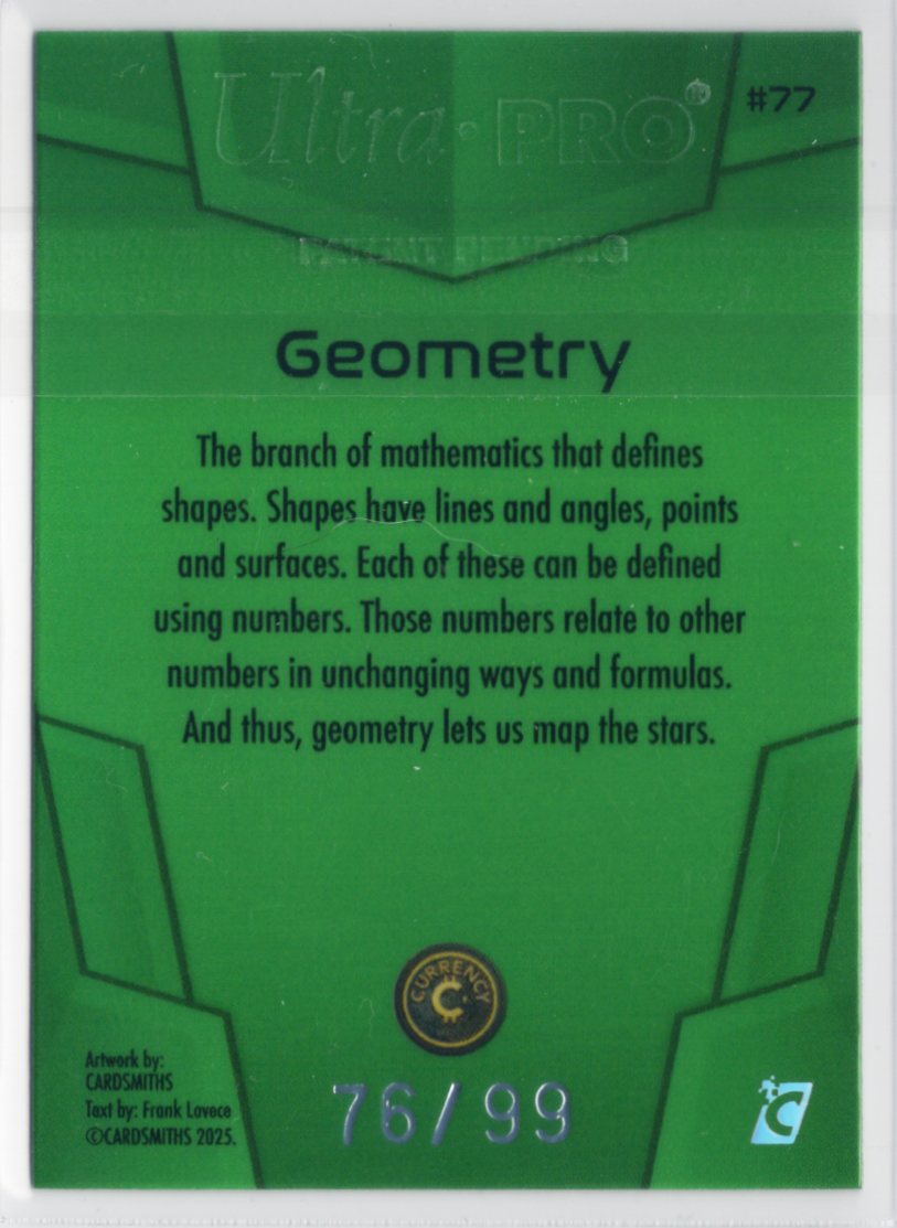 2025 Cardsmiths Space - Galactic Edition – Geometry – Emerald 76/99