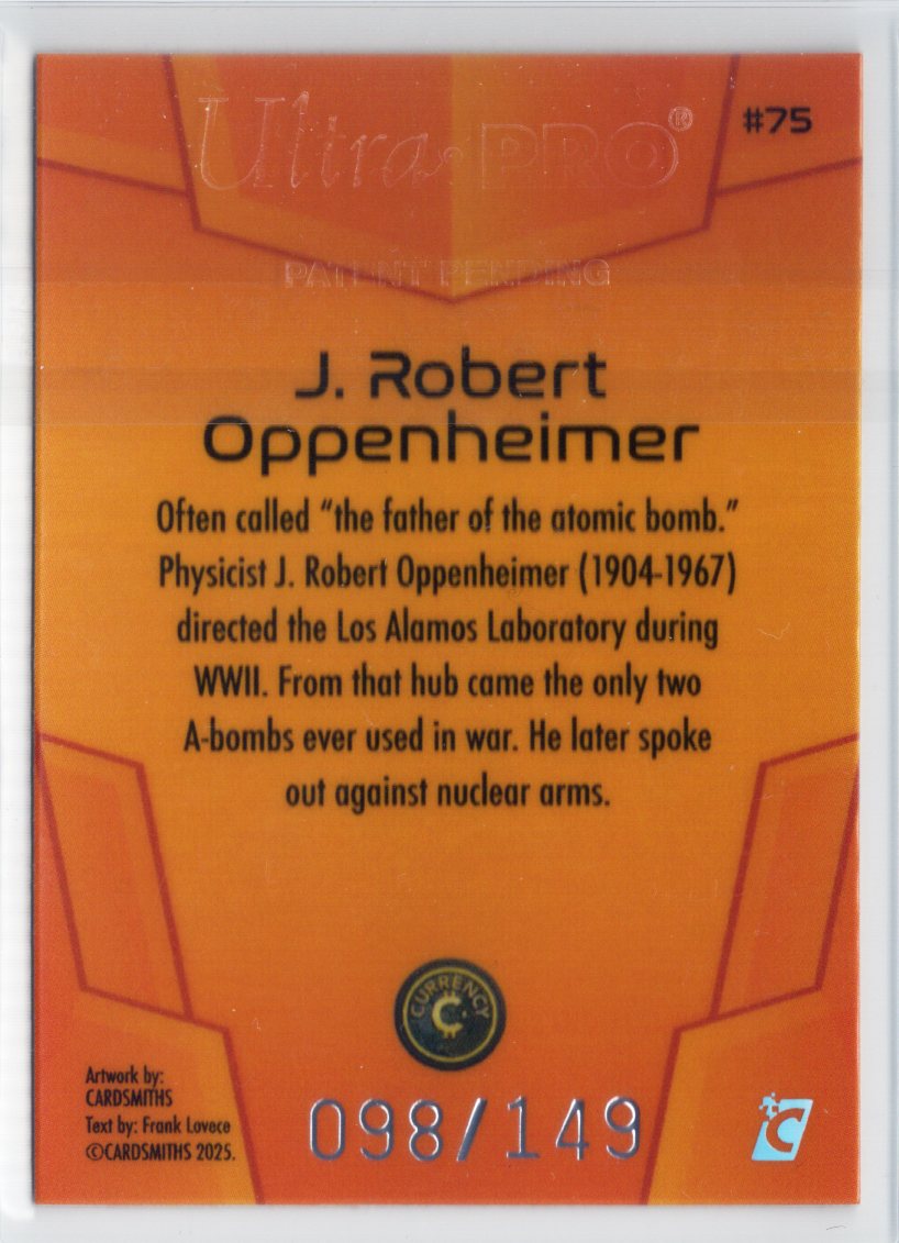 Cardsmiths Space – Galactic Edition – J. Robert Oppenheimer #75 – Beryl 098/149
