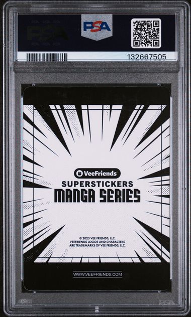 2025 VeeFriends Super Stickers Manga – Notorious Ninja – Green Splash /99 – PSA 8