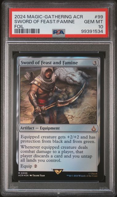 Sword of Feast and Famine #99 (Foil) - MTG Assassin's Creed (ACR) - PSA 10