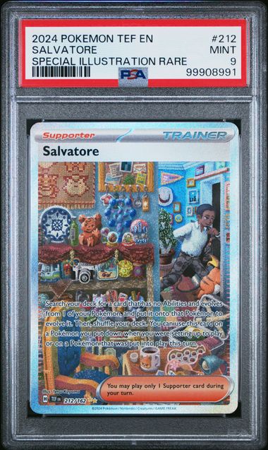 2024 Pokémon TEF English Temporal Forces #212 Salvatore Special Illustration Rare - PSA 9